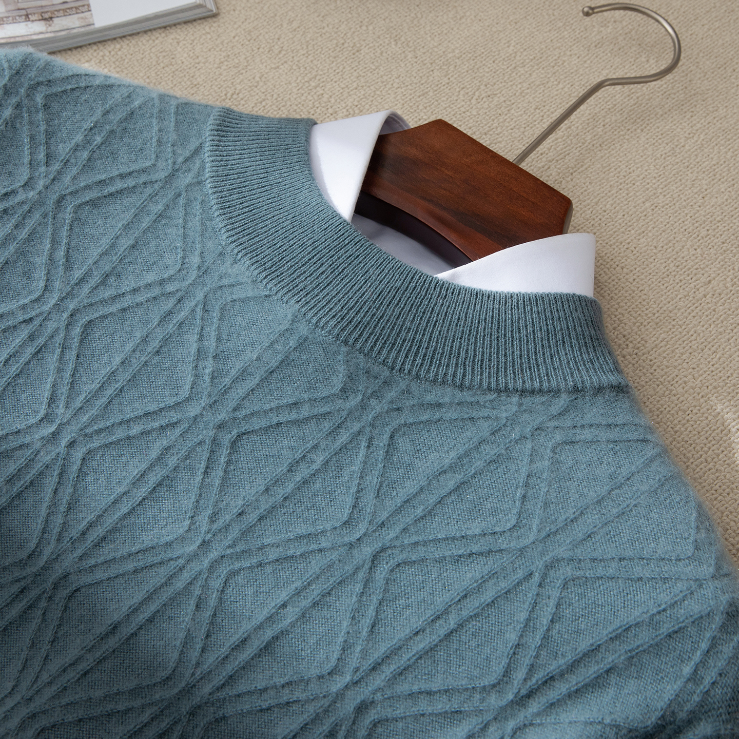 Cashmere Sweater Formal - 100% cashmere men's pullover casual knit