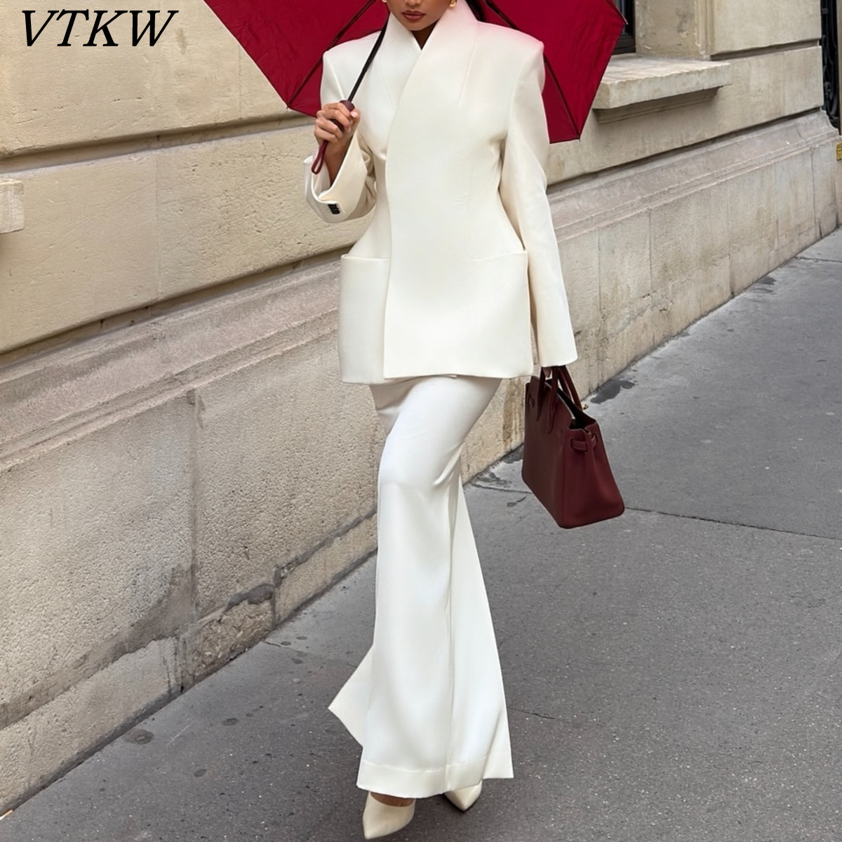 Women'S Office Formal Wear For Ladies - VTKW 2026 New Elegant Women's White