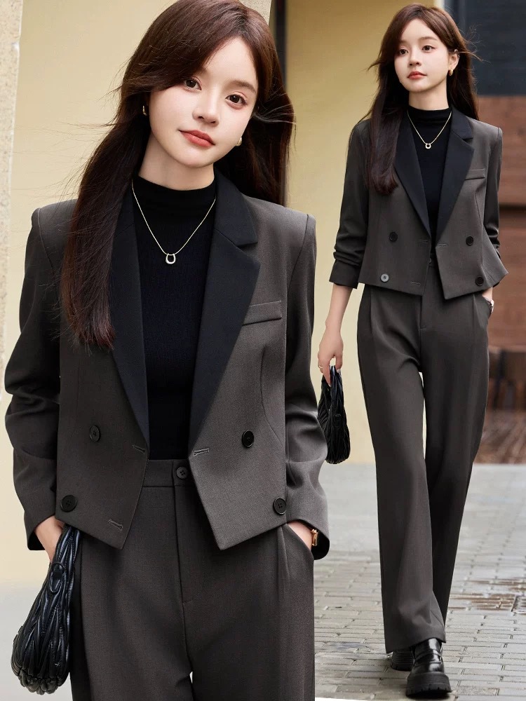 Women'S Office Formal Wear For Ladies - Gray short blazer for women, new