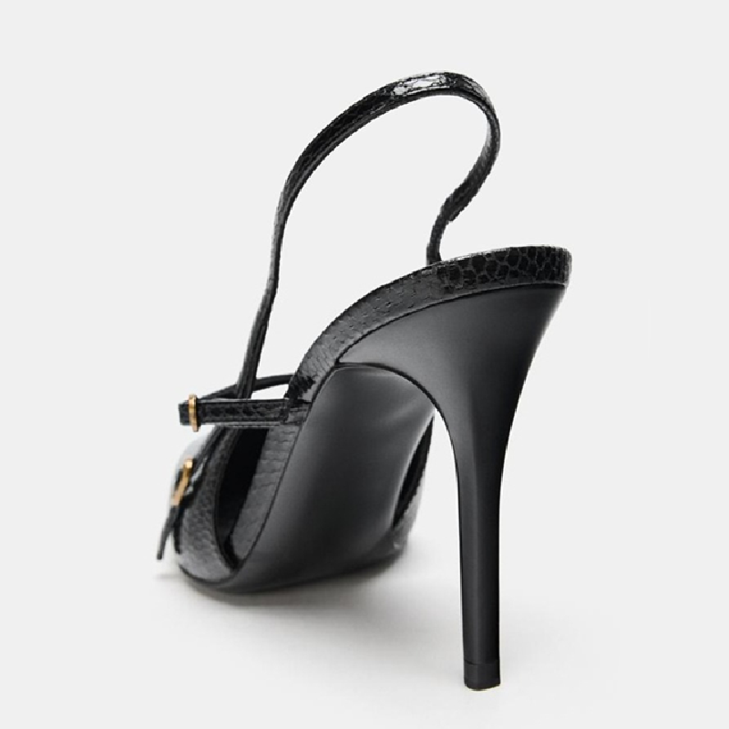 Sexy Pointed Toe Textured Leat - Slingback Heel Formal のレビューと価格