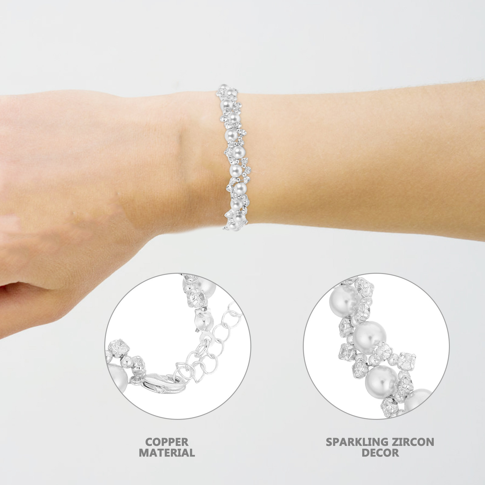 Faux Pearl Zircon Bracelet for - Formal Wear Jewelry For Women のレビューと価格