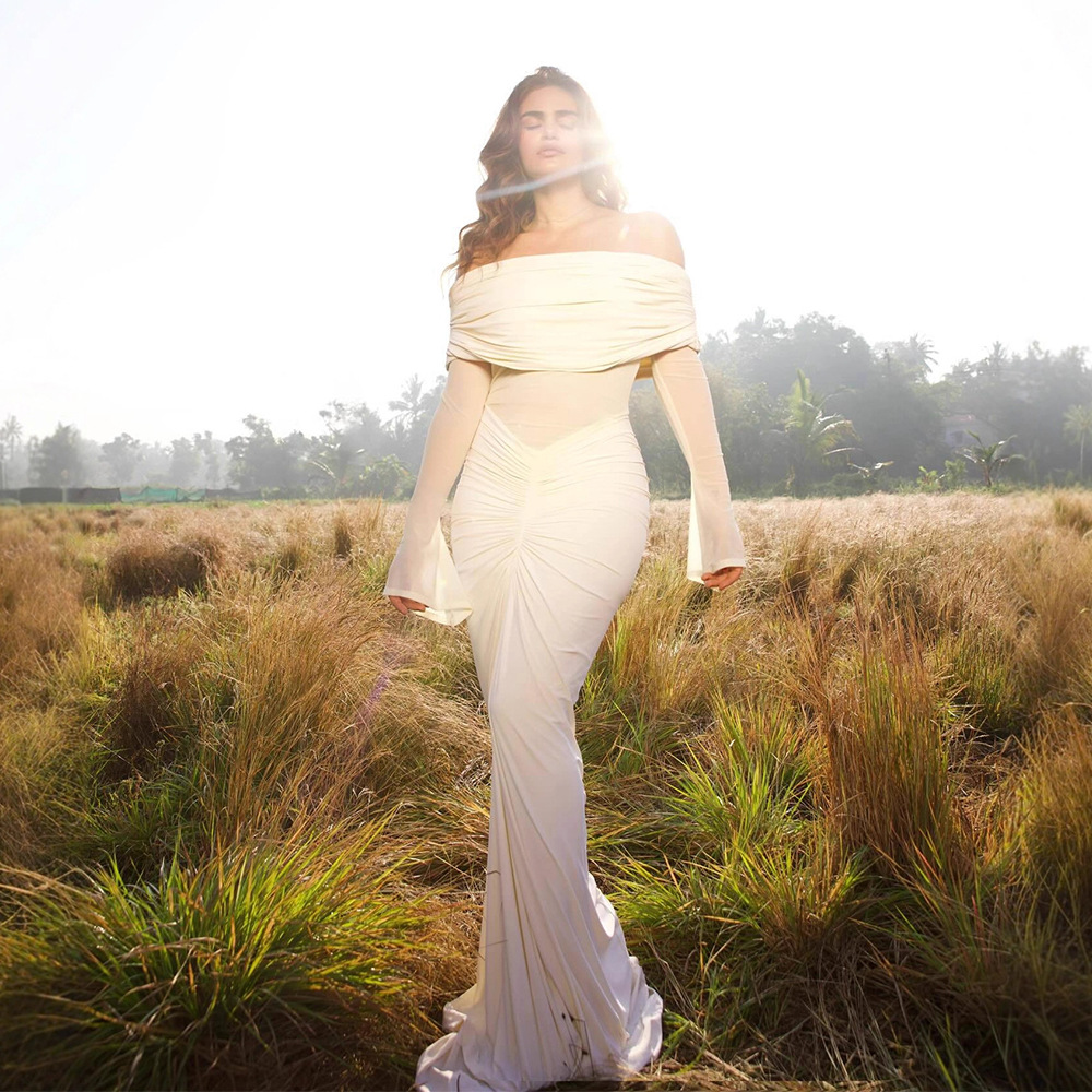 Beige Women Prom Dress Sexy Of - Women'S Formal Wear Wedding Guest のレビューと価格