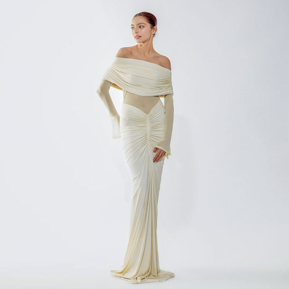 Beige Women Prom Dress Sexy Of - Women'S Formal Wear Wedding Guest のレビューと価格