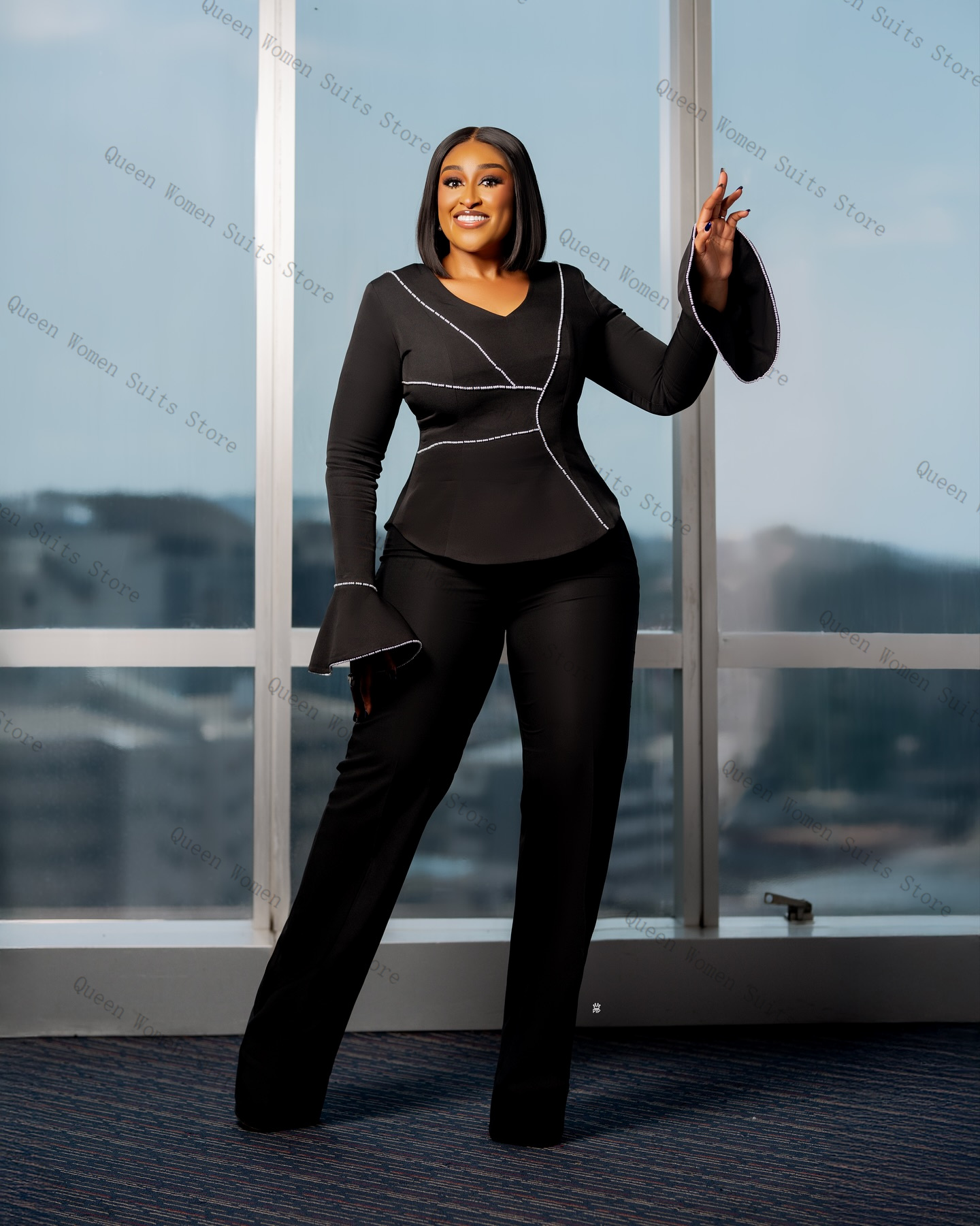 Black Pearls Women Suit Set 2  - Women'S Formal Wear Wedding Guest のレビューと価格