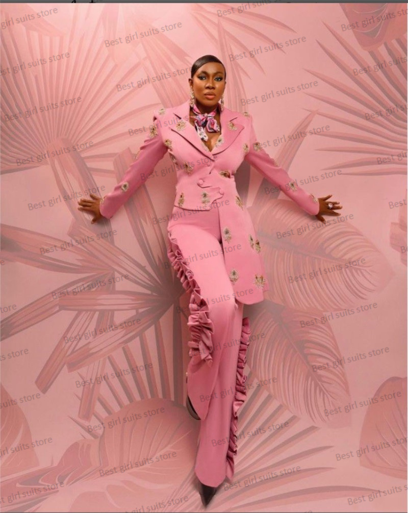 Pink Wedding Women Suit Set Bl - Women'S Formal Wear Wedding Guest のレビューと価格