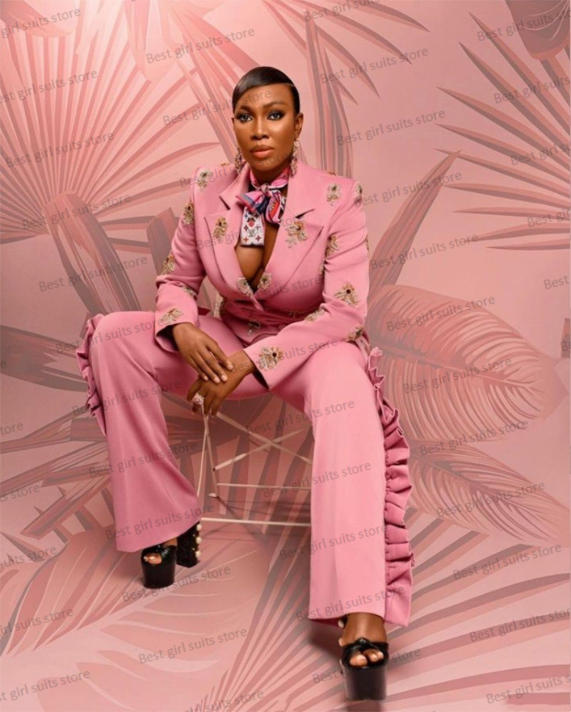 Pink Wedding Women Suit Set Bl - Women'S Formal Wear Wedding Guest のレビューと価格