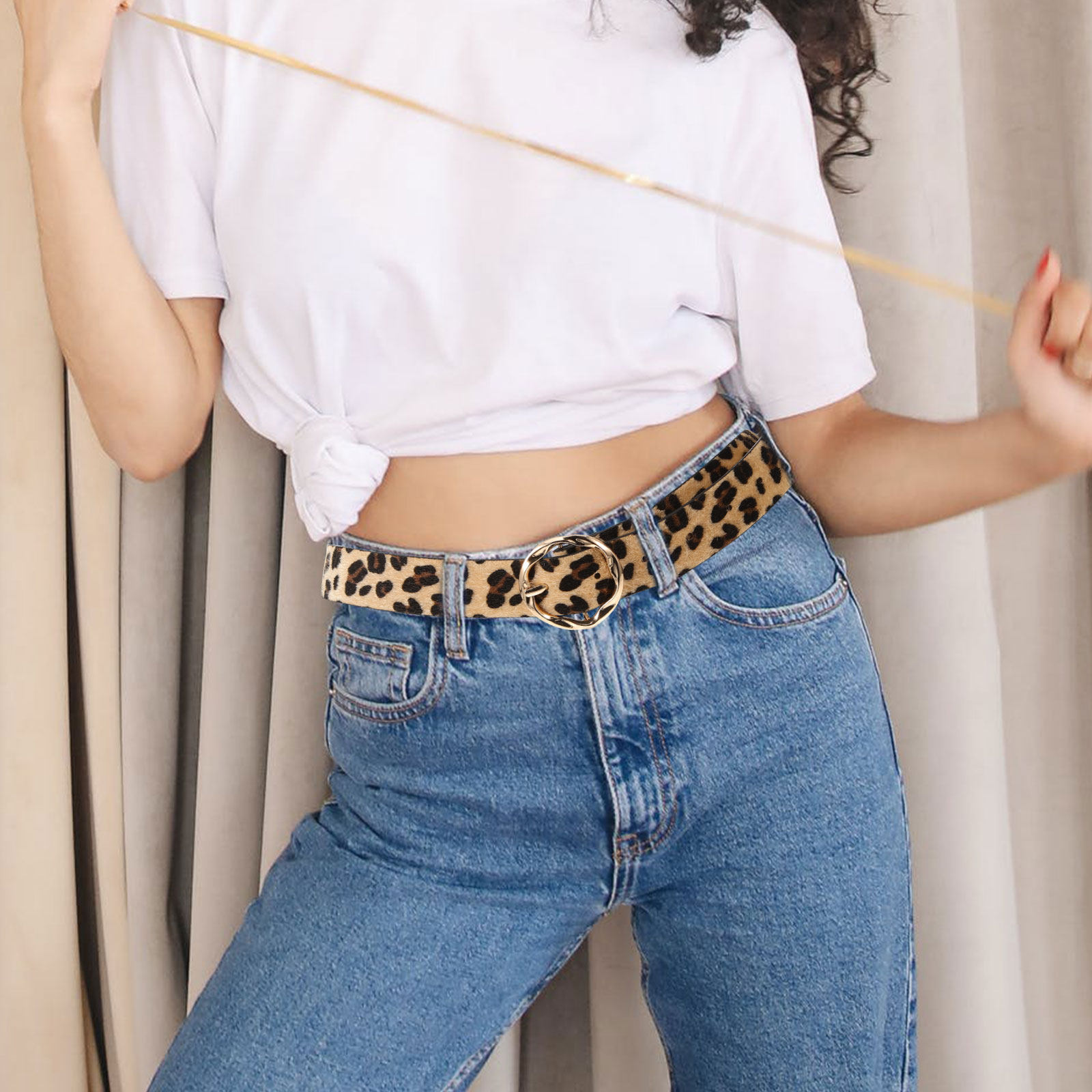 Leopard PU Belt Women Stylish  - Women Formal Wear With Jeans のレビューと価格