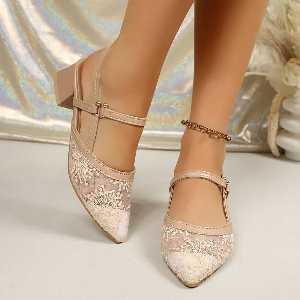 Ladies' Breathable Lace Slingb - Slingback Heel Formal のレビューと価格