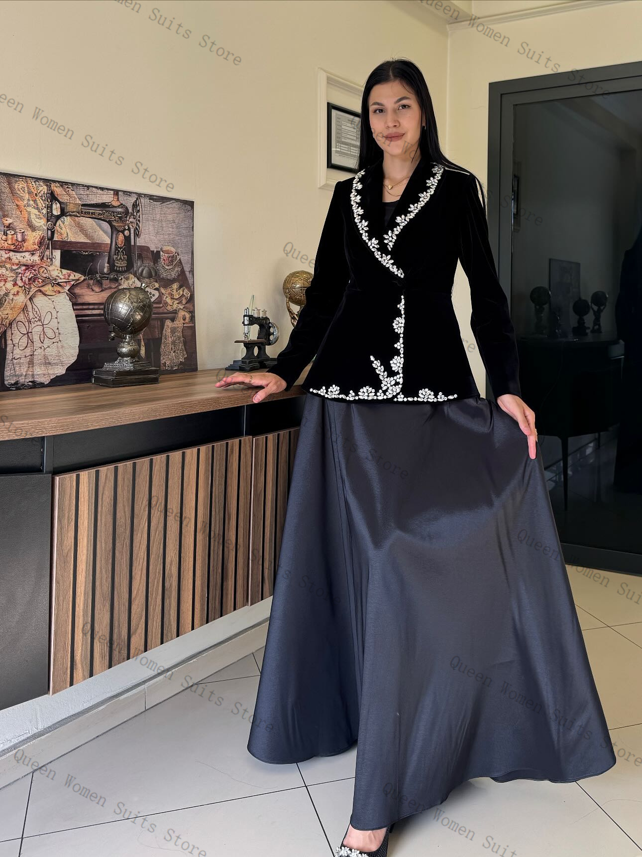 Velvet Women Suit Skirt Set 2  - Women'S Formal Wear Wedding Guest のレビューと価格