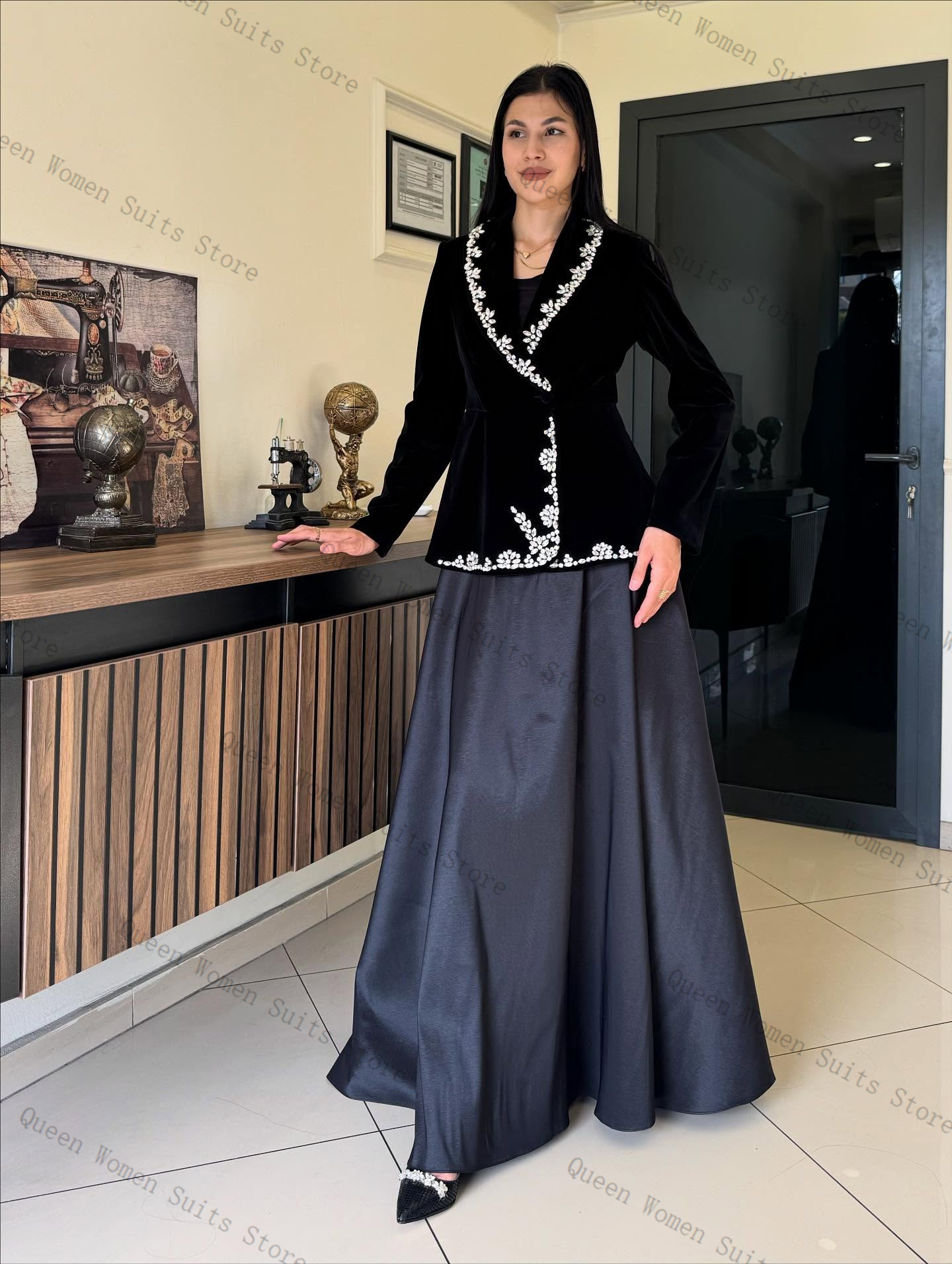 Velvet Women Suit Skirt Set 2  - Women'S Formal Wear Wedding Guest のレビューと価格