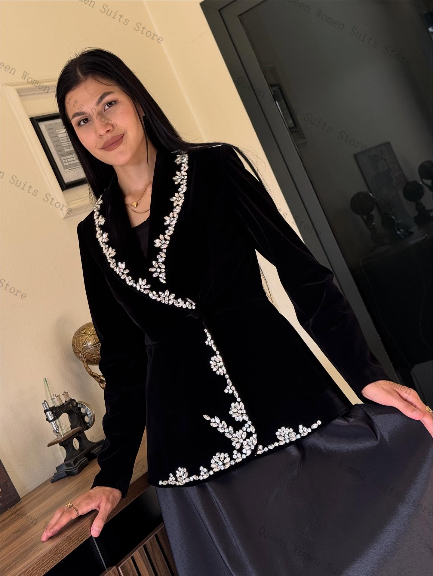 Velvet Women Suit Skirt Set 2  - Women'S Formal Wear Wedding Guest のレビューと価格