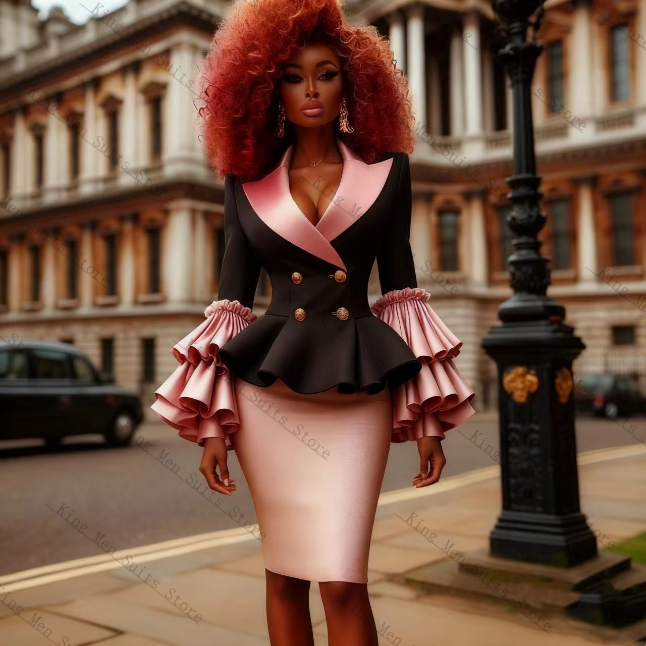 Black Pink Women Suit Set 2 Pc - Women'S Formal Wear Wedding Guest のレビューと価格