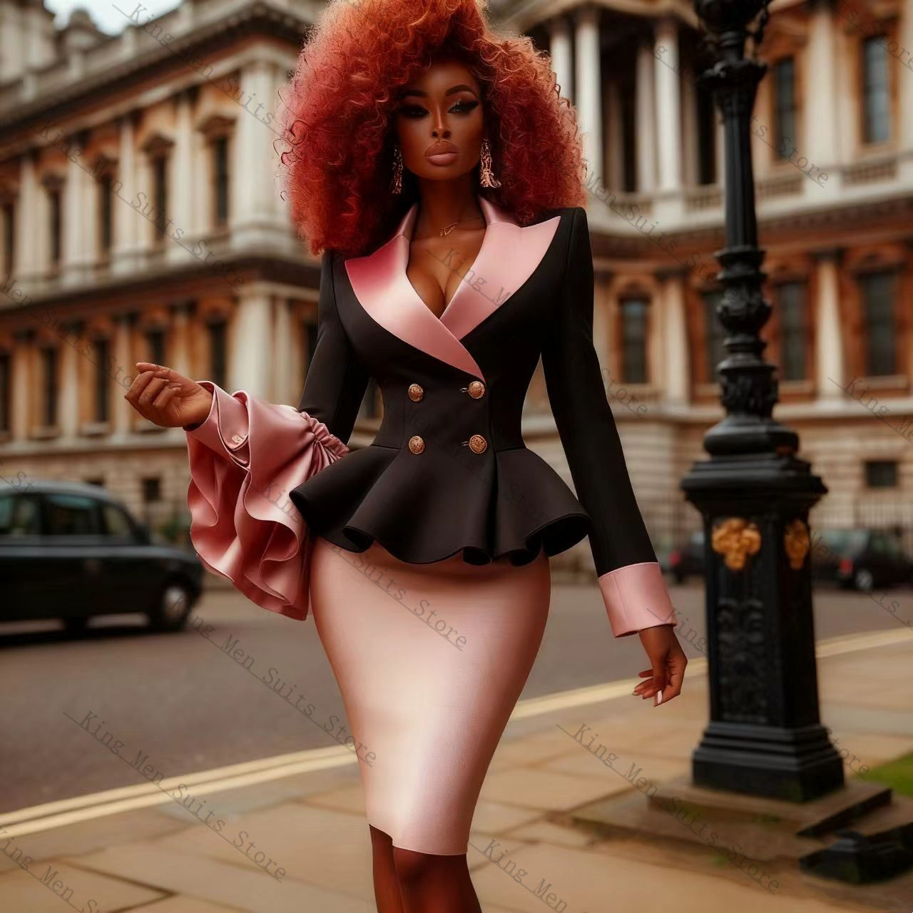 Black Pink Women Suit Set 2 Pc - Women'S Formal Wear Wedding Guest のレビューと価格