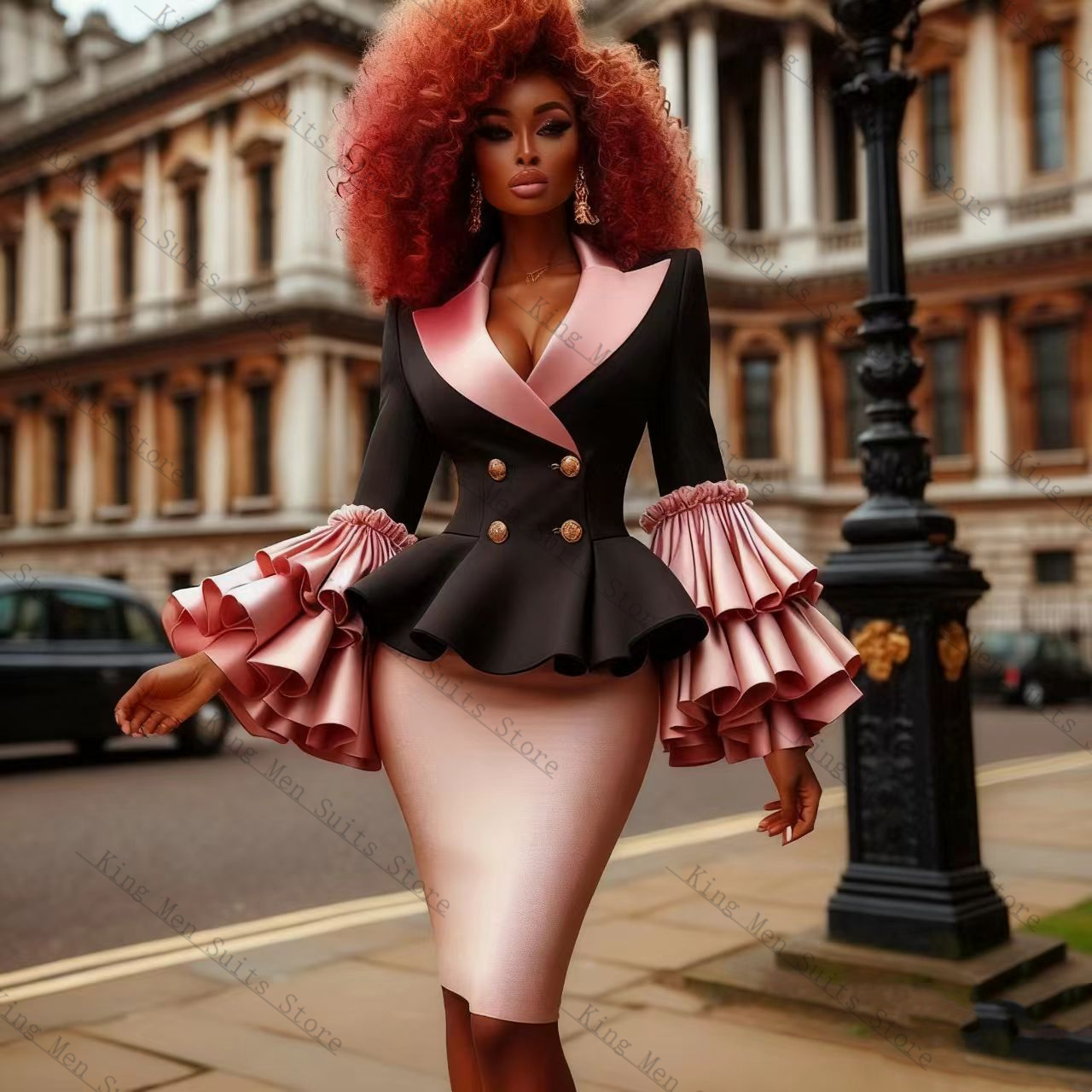 Black Pink Women Suit Set 2 Pc - Women'S Formal Wear Wedding Guest のレビューと価格