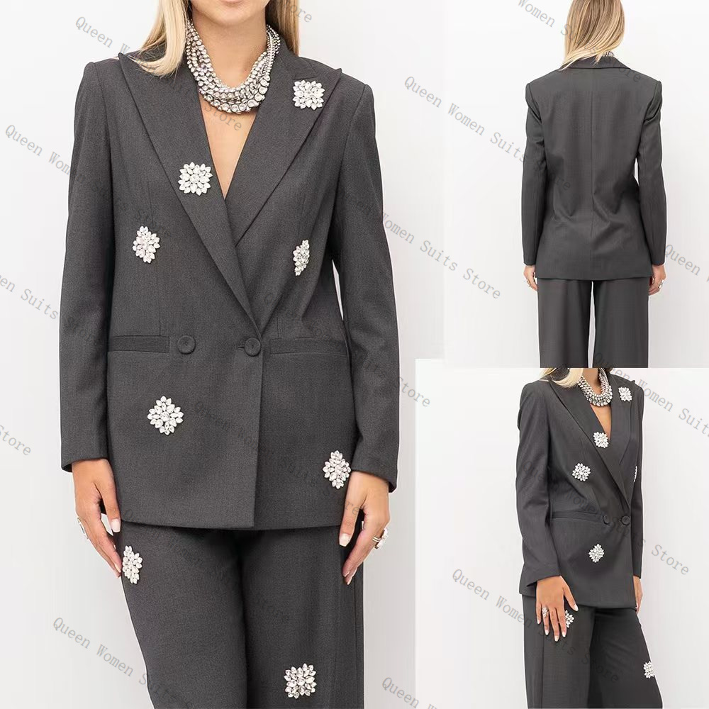 Grey Women Suit Set 2 Piece Cr - Women'S Formal Wear Wedding Guest のレビューと価格