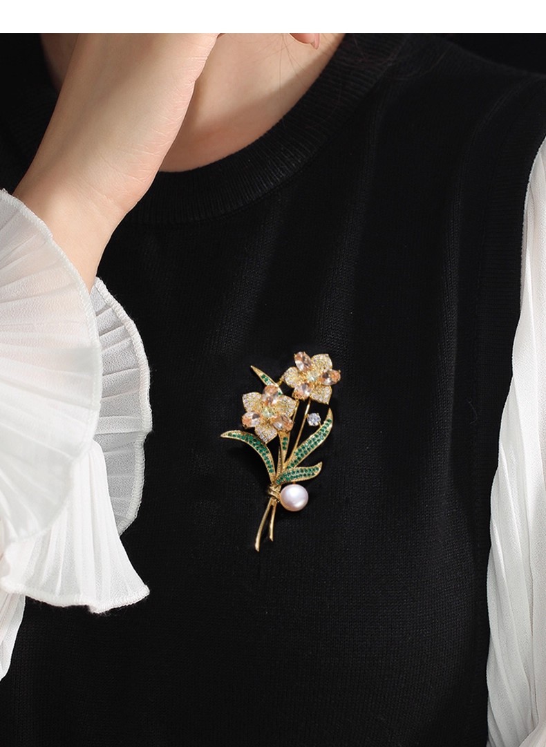 Bridal Bouquet Brooch, Victori - Victorian Women'S Formal Wear のレビューと価格
