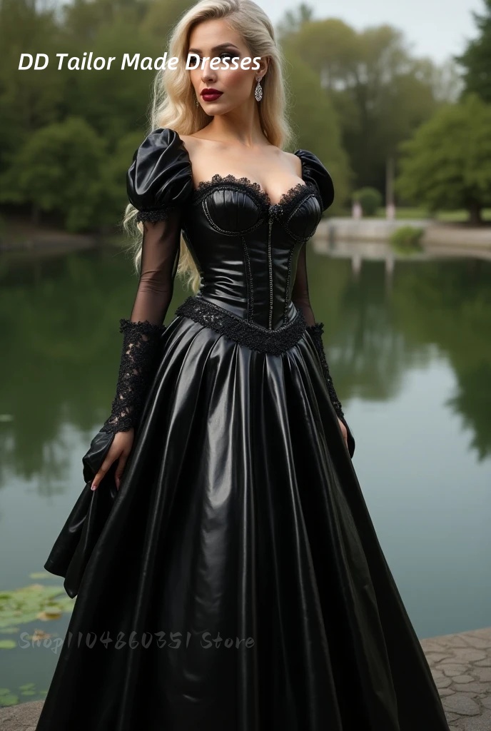 Shiny PU Leather Evening Dress - Victorian Women'S Formal Wear のレビューと価格