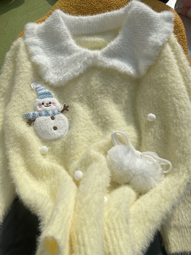 Cute Preppy Style Sweet Faux M - Cashmere Sweater Formal のレビューと価格