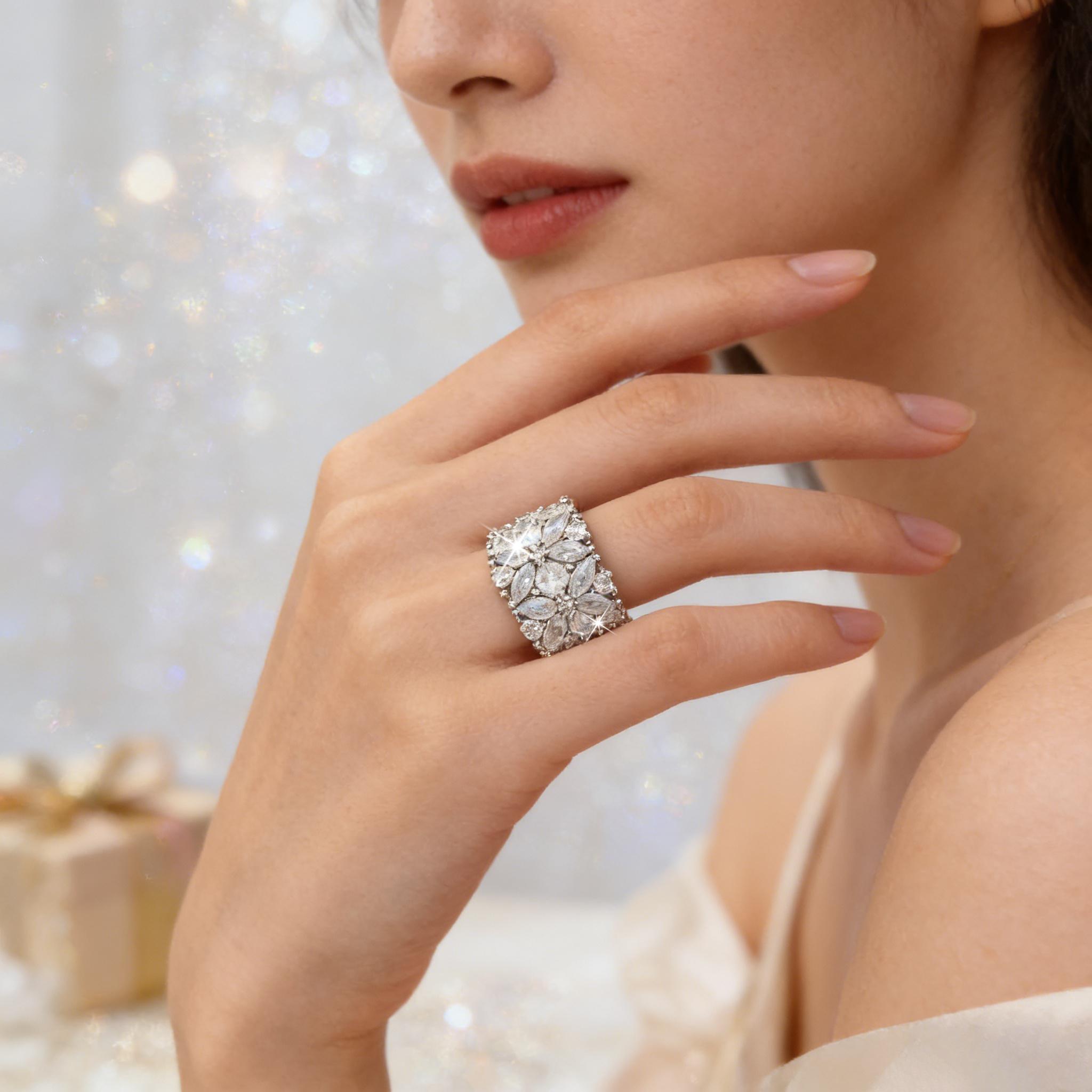 Vintage Flower Cluster Wide Ba - Formal Wear Jewelry For Women のレビューと価格