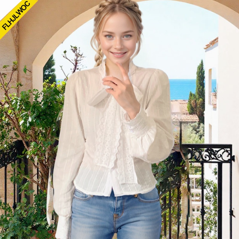 Retro Vintage Lace Bow Tie Top - Formal Wear Japan Women のレビューと価格