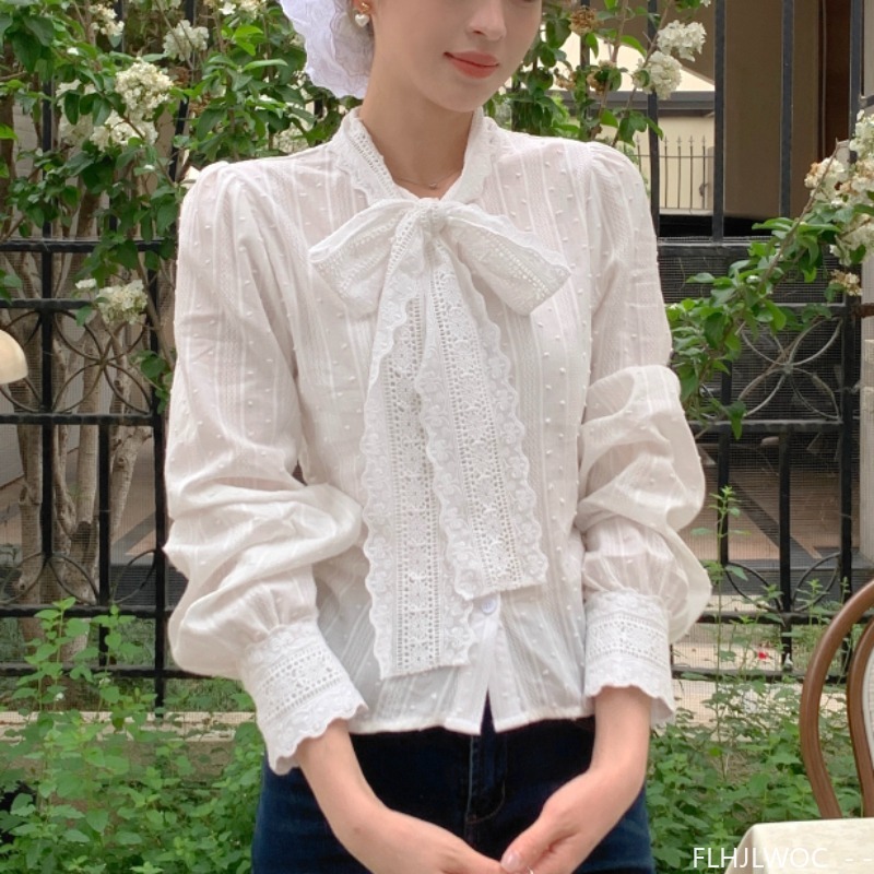 Retro Vintage Lace Bow Tie Top - Formal Wear Japan Women のレビューと価格