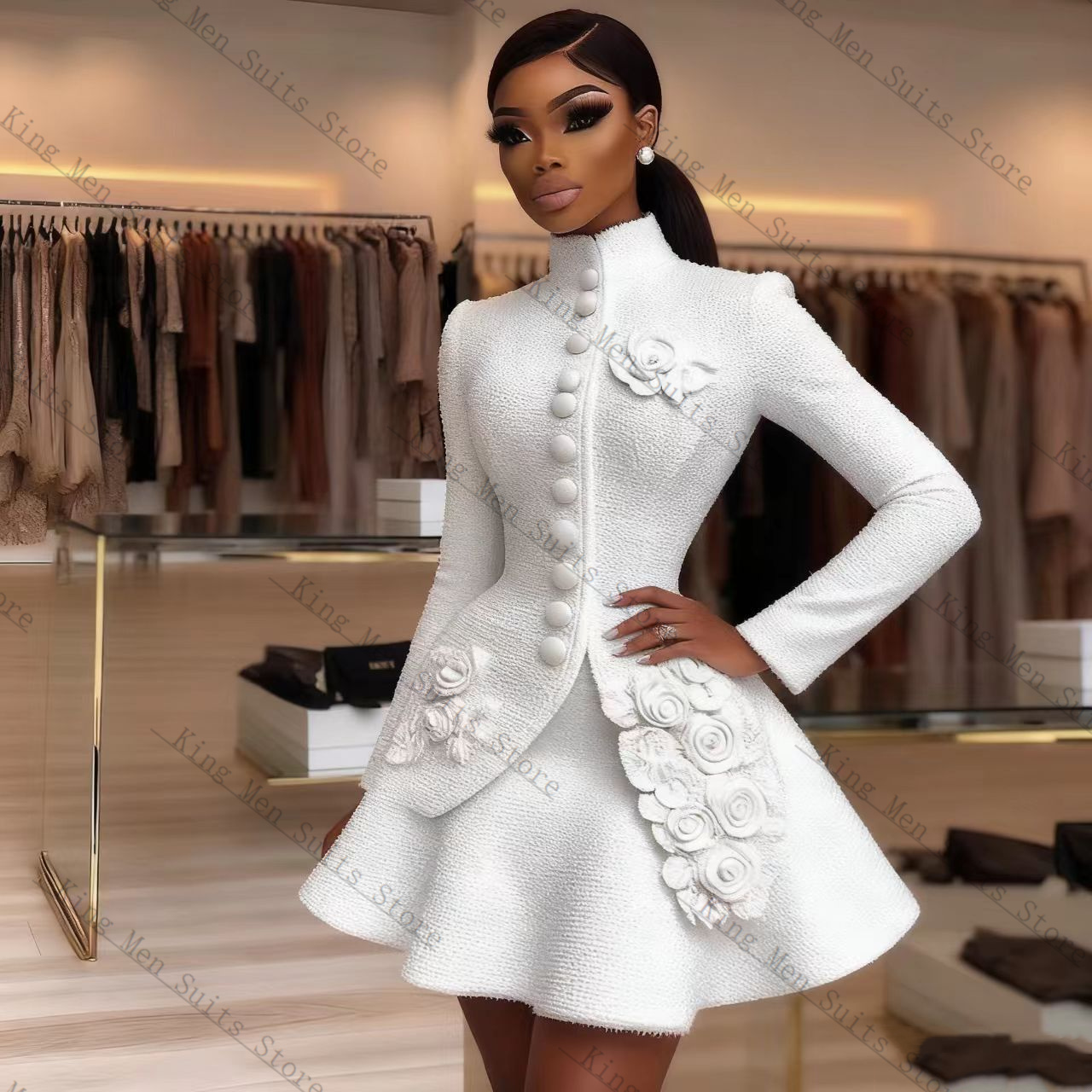 Luxury White Women Suit Set 2  - Women'S Formal Wear Wedding Guest のレビューと価格