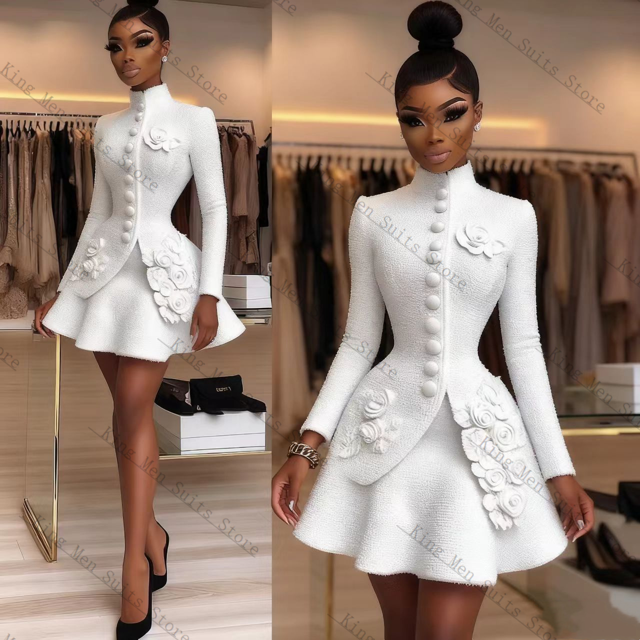 Luxury White Women Suit Set 2  - Women'S Formal Wear Wedding Guest のレビューと価格