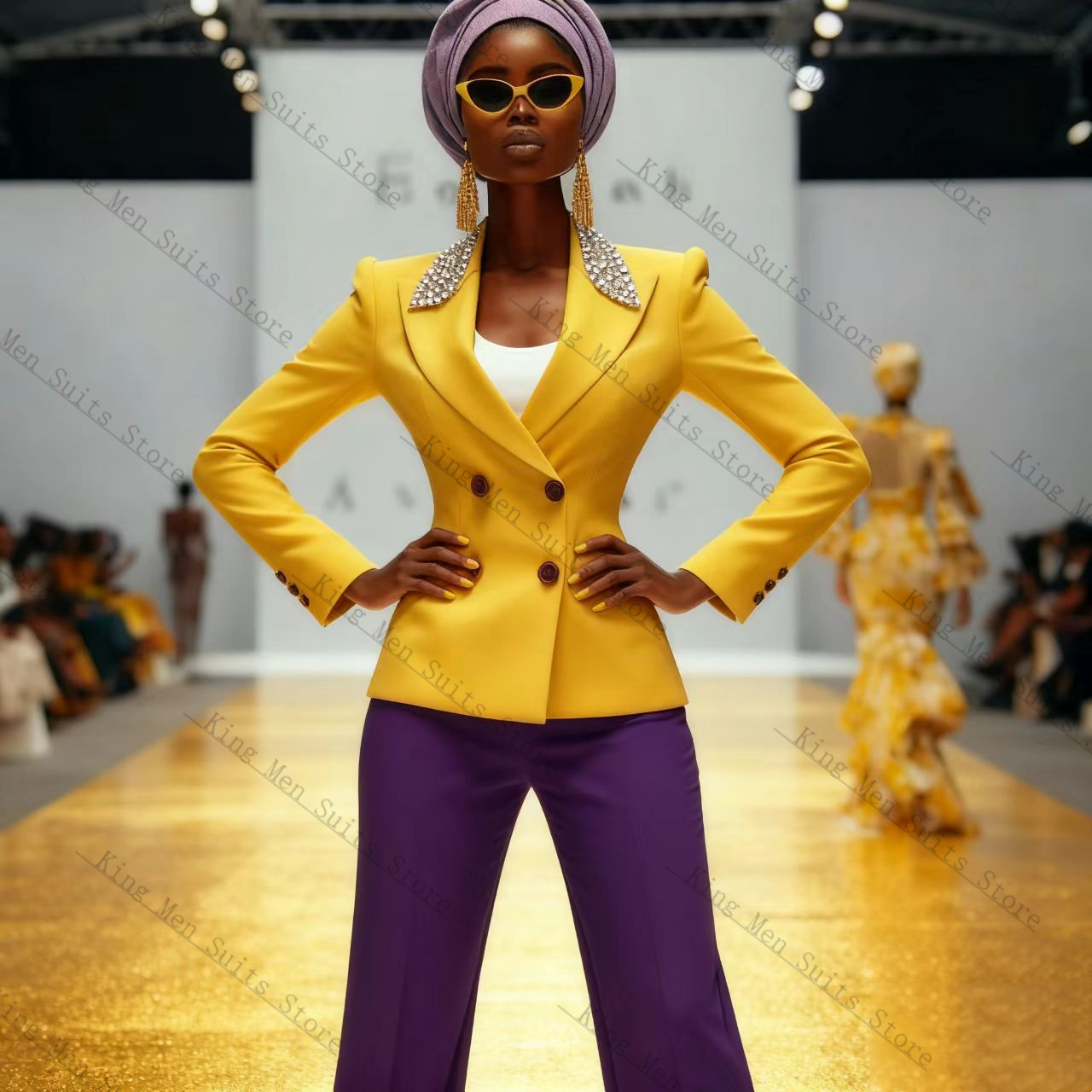 Luxury Crystals Women Suit Set - Women'S Formal Wear Wedding Guest のレビューと価格
