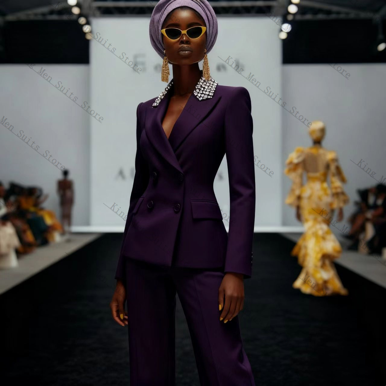 Luxury Crystals Women Suit Set - Women'S Formal Wear Wedding Guest のレビューと価格