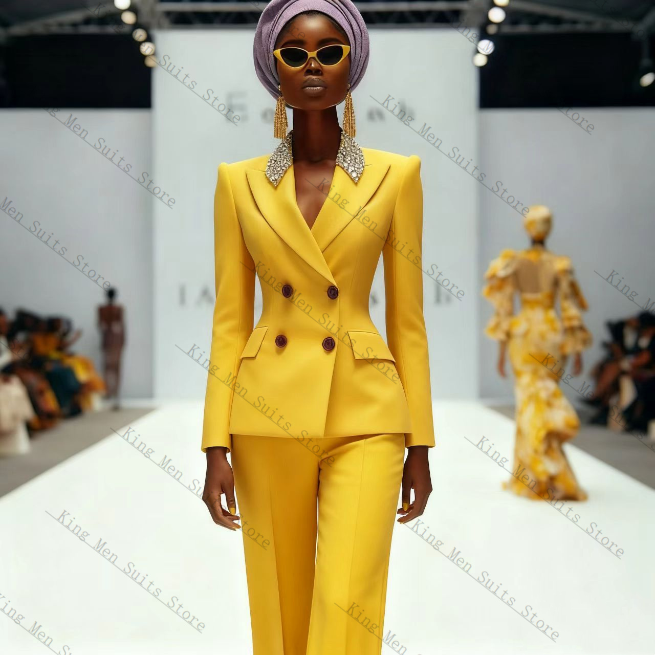 Luxury Crystals Women Suit Set - Women'S Formal Wear Wedding Guest のレビューと価格