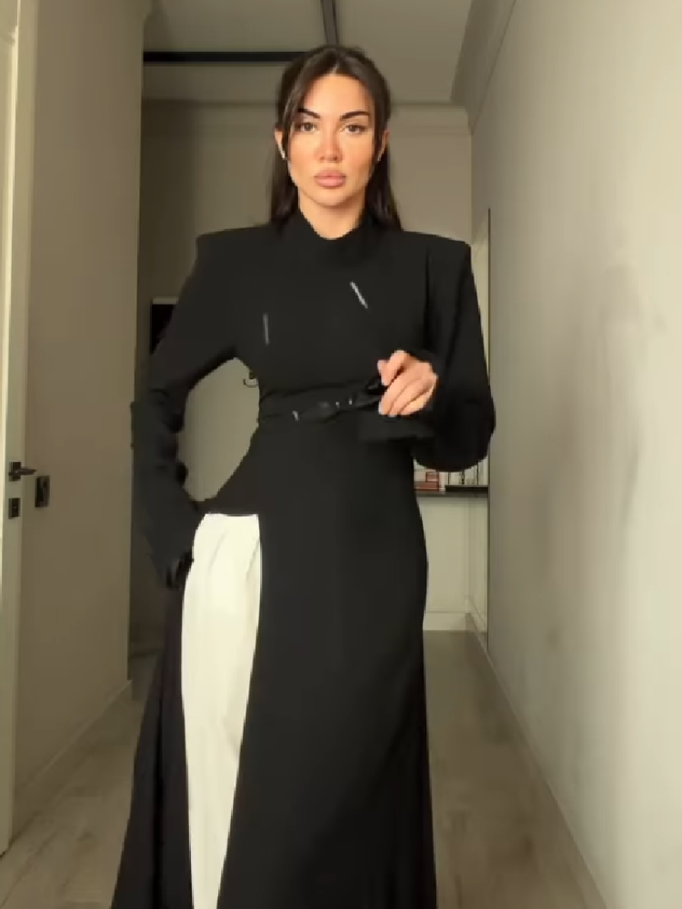 Women's Elegant High Neck Long - Women'S Office Formal Wear For Ladies のレビューと価格