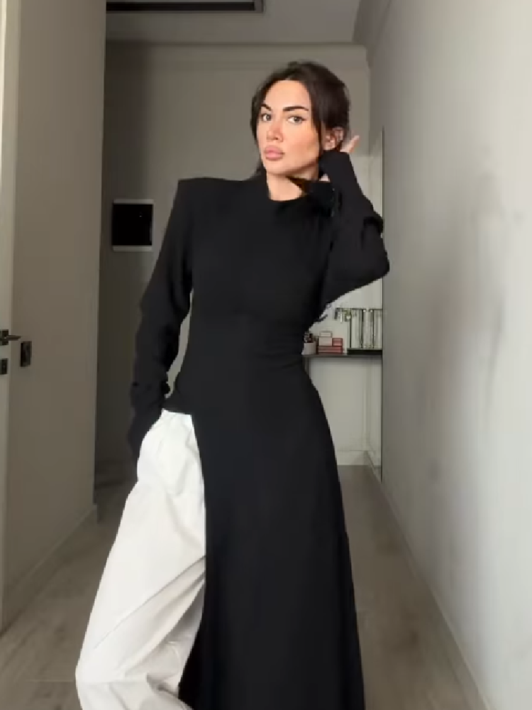 Women's Elegant High Neck Long - Women'S Office Formal Wear For Ladies のレビューと価格