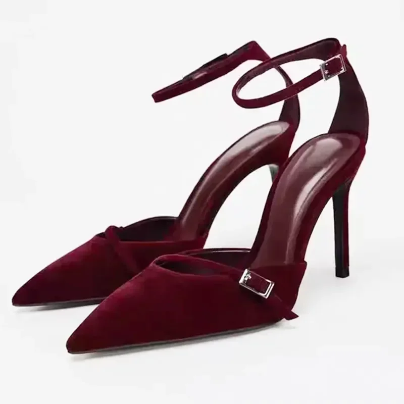 Luxury Velvet Ankle Strap Wome - Slingback Heel Formal のレビューと価格