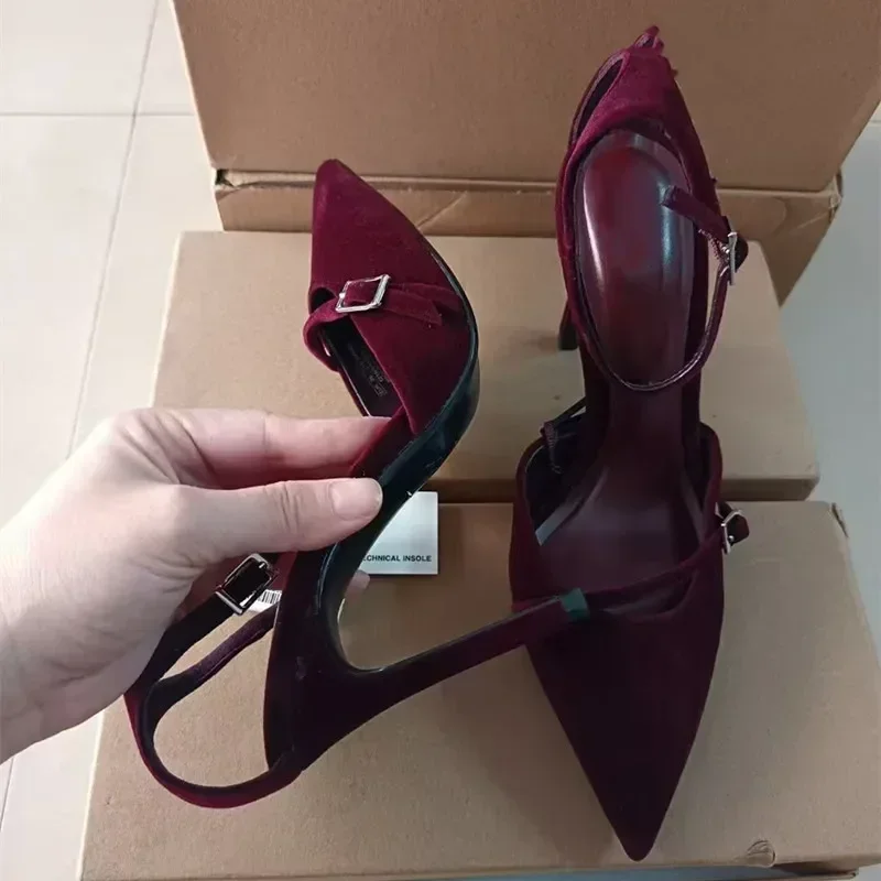 Luxury Velvet Ankle Strap Wome - Slingback Heel Formal のレビューと価格