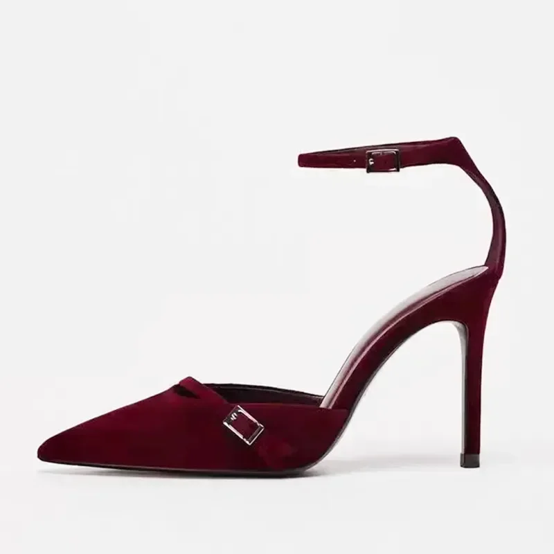 Luxury Velvet Ankle Strap Wome - Slingback Heel Formal のレビューと価格