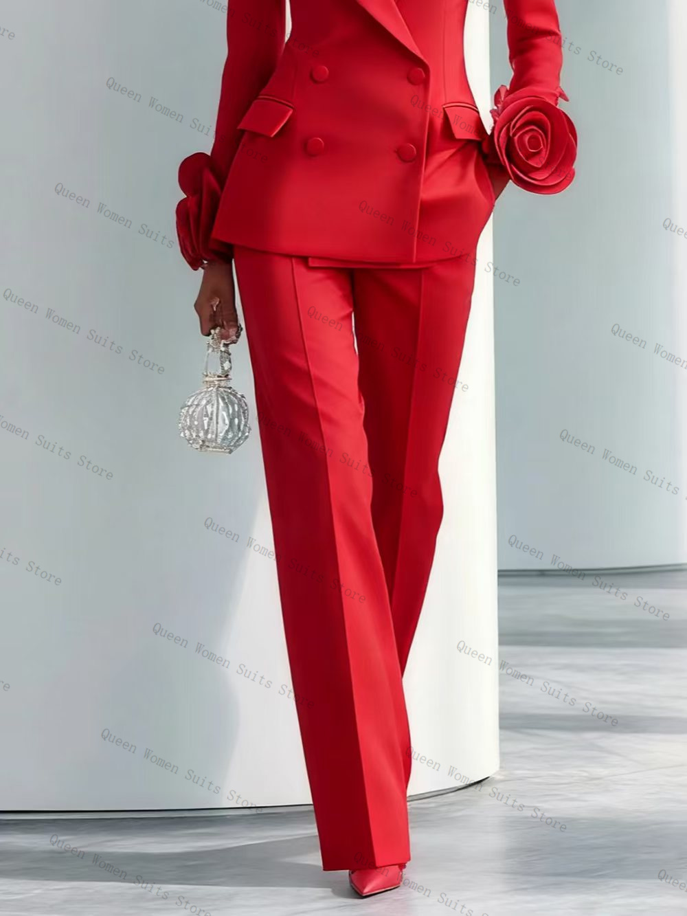 Luxury Red Women Suit Set 2 Pc - Women'S Formal Wear Wedding Guest のレビューと価格