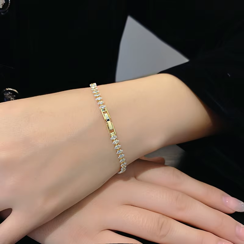 Dainty Gold CZ Bracelet – Wome - Formal Wear Jewelry For Women のレビューと価格