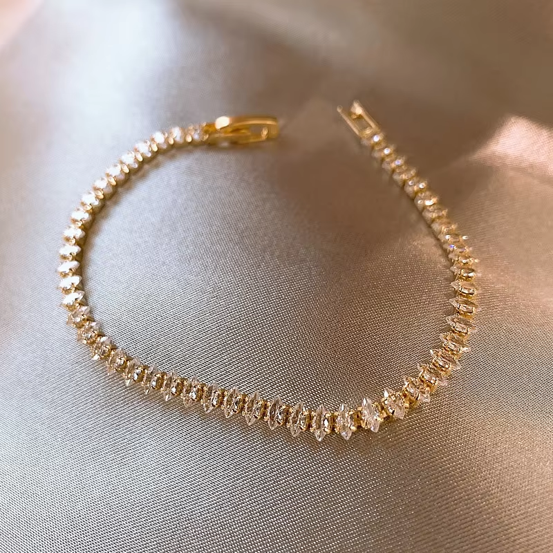 Dainty Gold CZ Bracelet – Wome - Formal Wear Jewelry For Women のレビューと価格