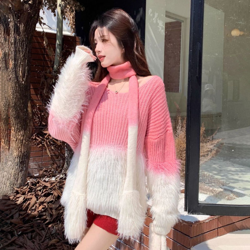 Women's Gradient V-Neck Sweate - Cashmere Sweater Formal のレビューと価格