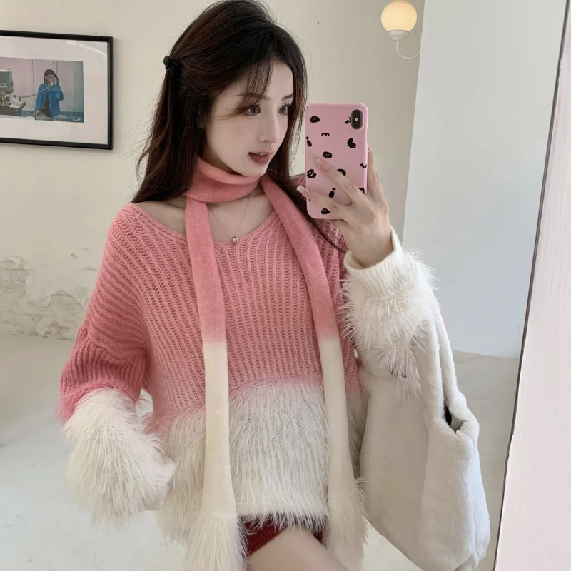 Women's Gradient V-Neck Sweate - Cashmere Sweater Formal のレビューと価格