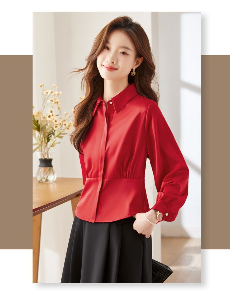 Long Sleeve Shirts Womens Cott - Women Formal Blouses For Evening Wear のレビューと価格