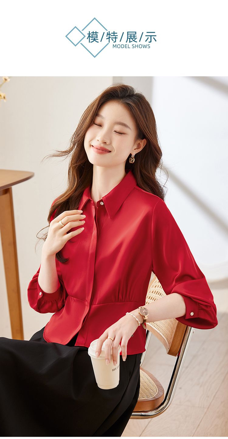 Long Sleeve Shirts Womens Cott - Women Formal Blouses For Evening Wear のレビューと価格