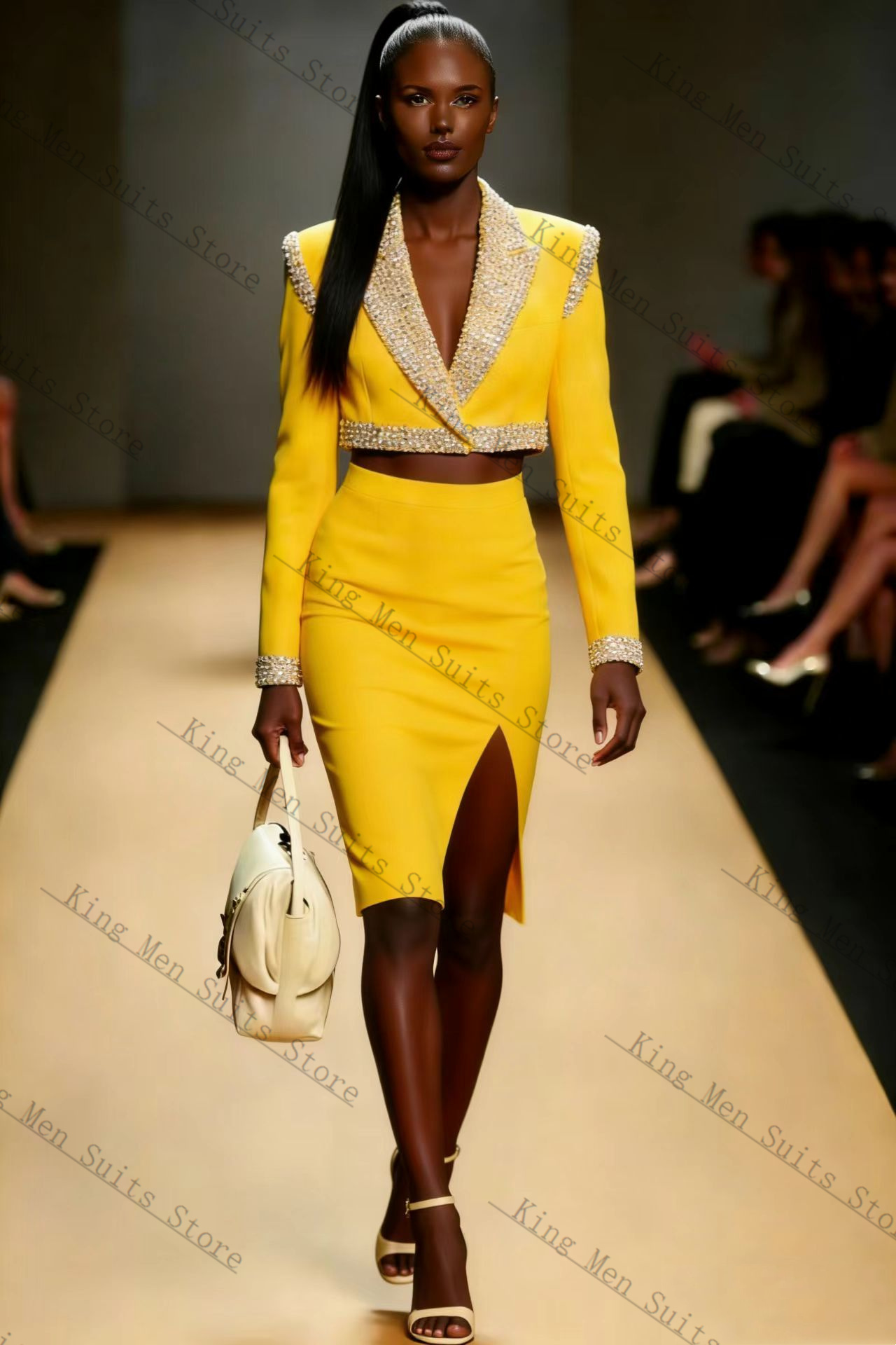 Yellow Crystals Women Suit Ski - Women'S Formal Wear Wedding Guest のレビューと価格