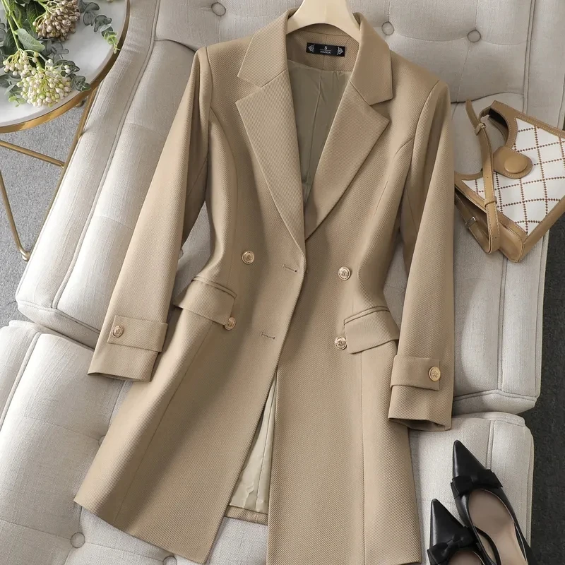 Autumn Winter Jacket Women Lon - Women'S Office Formal Wear For Ladies のレビューと価格
