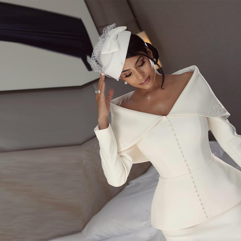 Elegant French White Peplum Tw - Women'S Office Formal Wear For Ladies のレビューと価格