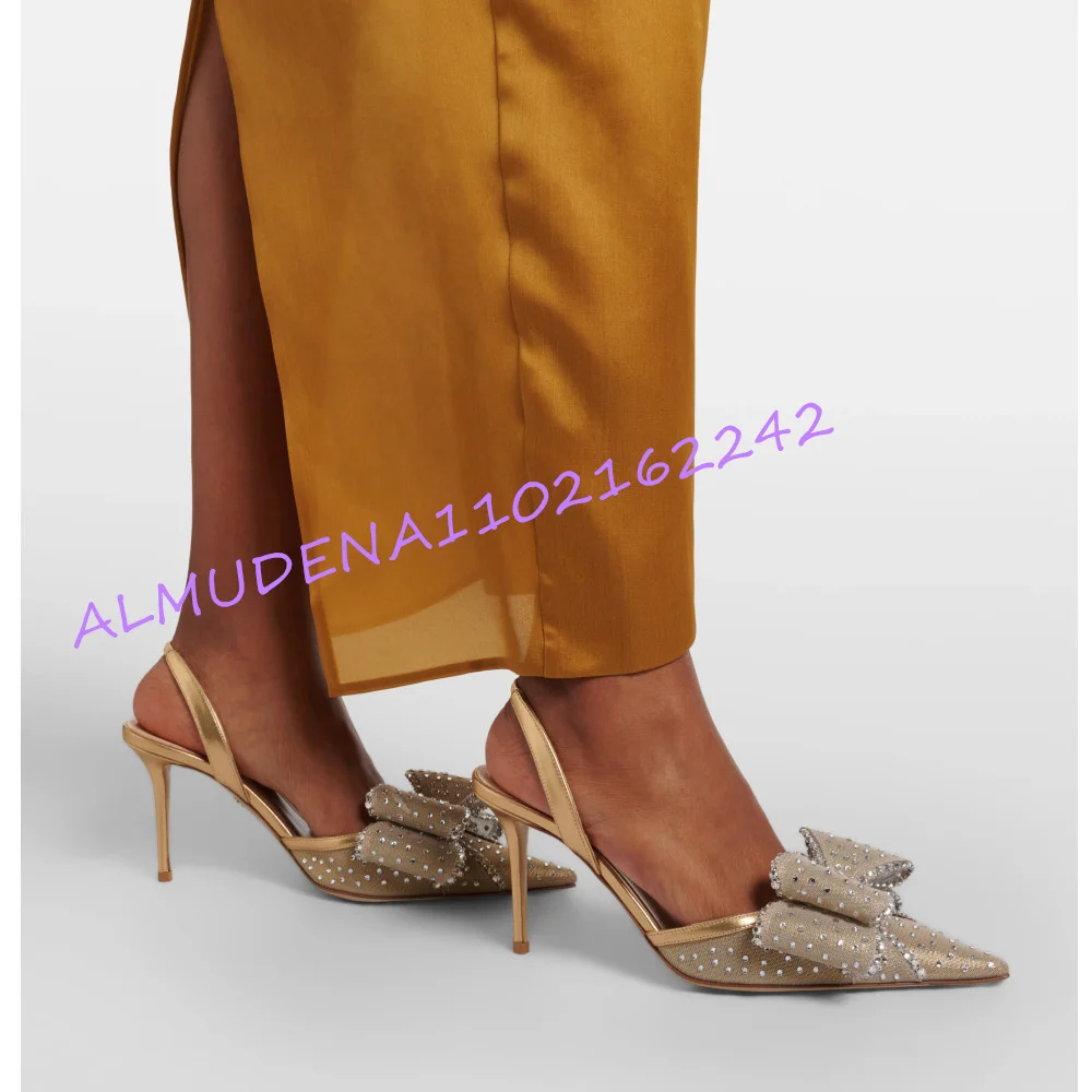 Women Champagne Mesh Rhineston - Slingback Heel Formal のレビューと価格