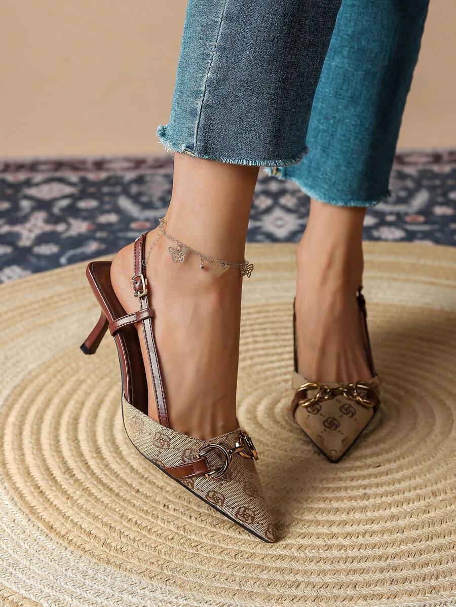 Women's Vintage Floral Embroid - Slingback Heel Formal のレビューと価格