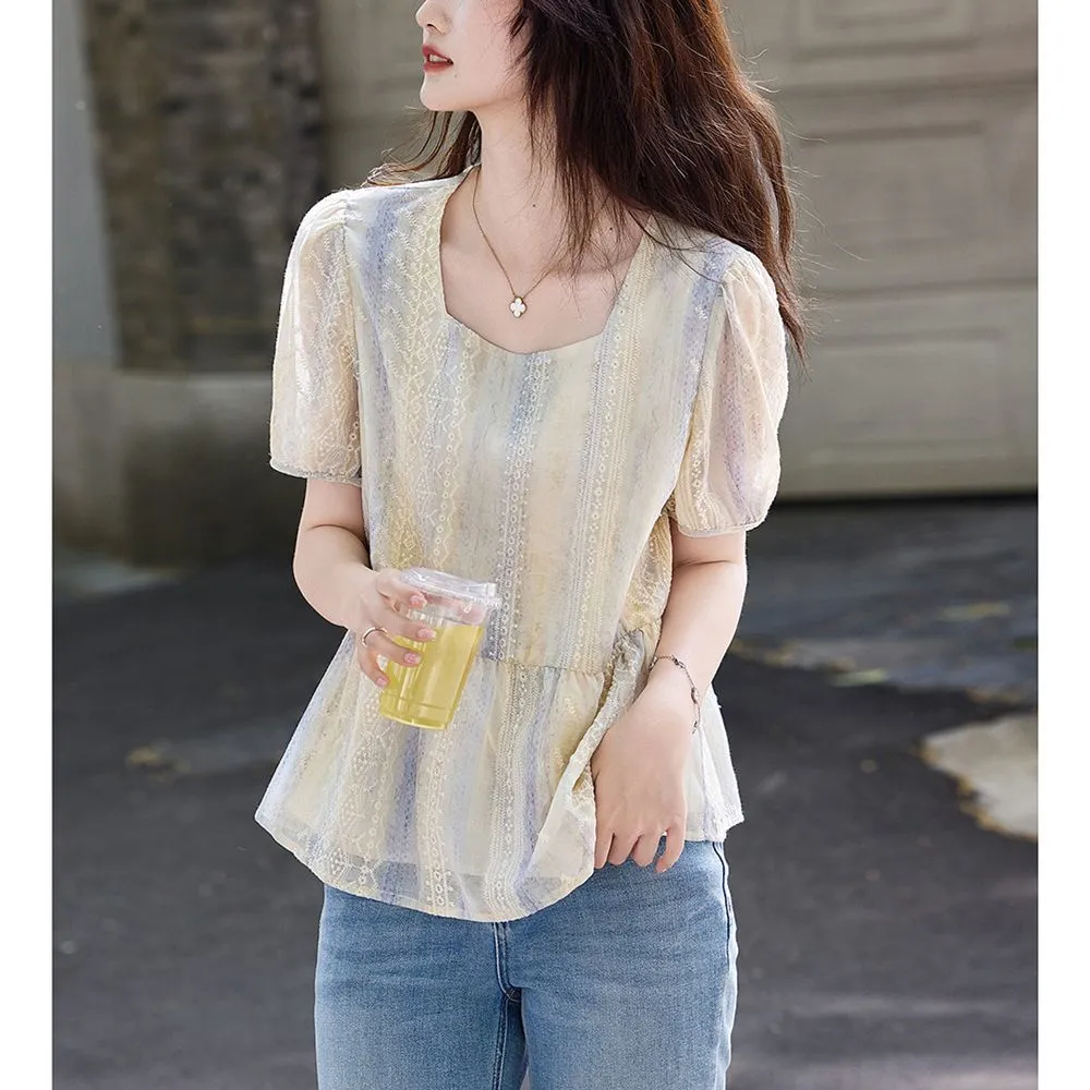 Women Korean Style Loose Puff  - Women Formal Blouses For Evening Wear のレビューと価格