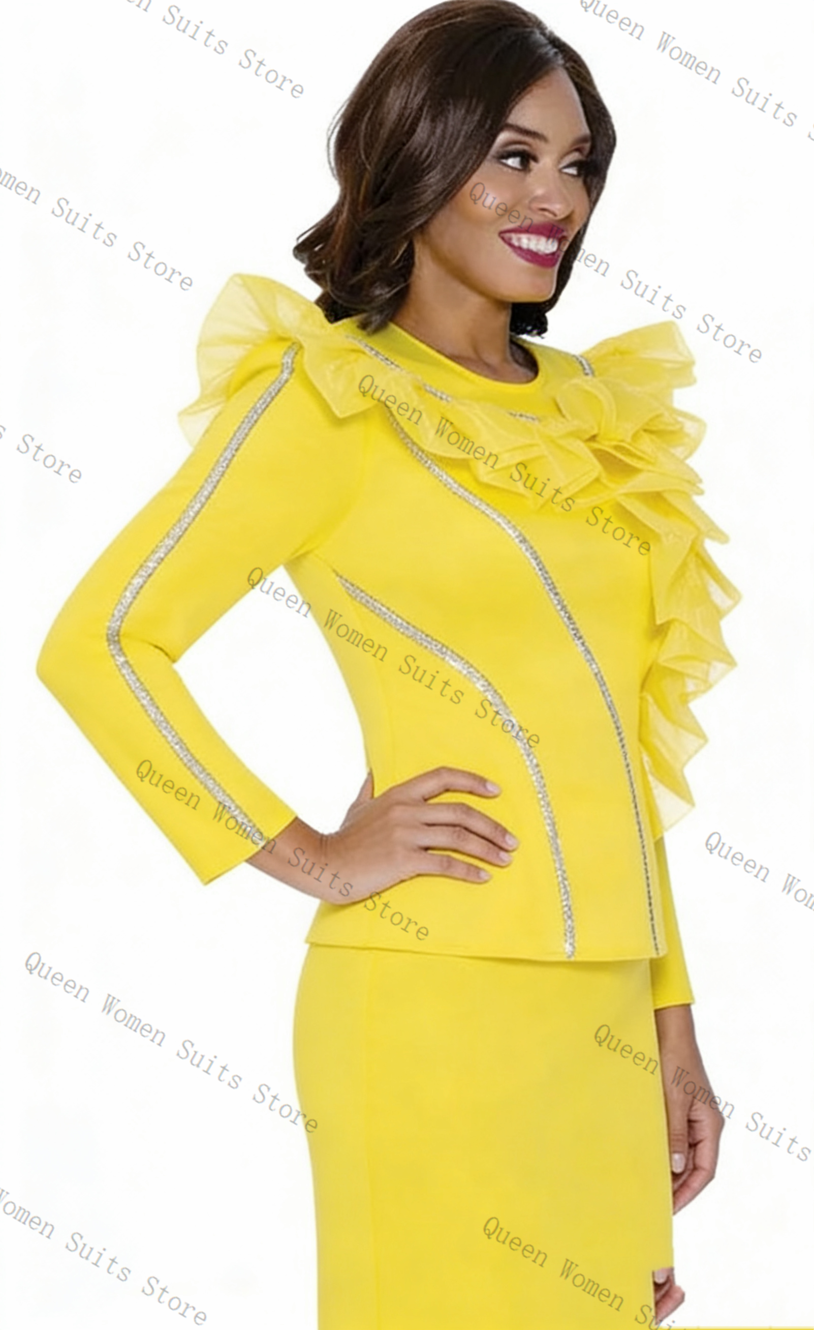 Crystals Yellow Women Suit Ski - Women'S Formal Wear Wedding Guest のレビューと価格